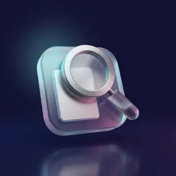 Glass magnifier over a checklist icon