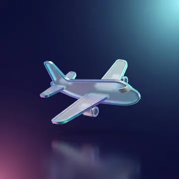 Glass airplane icon